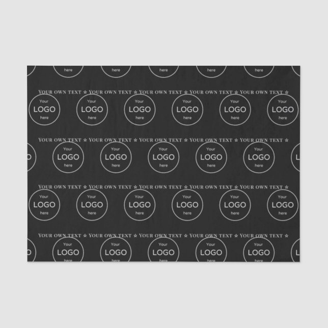 Your own logo here company black Tissue Paper (Front)