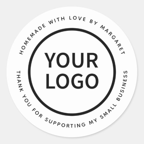 Your Own Logo Homemade With Love Dessert Classic R Classic Round Sticker