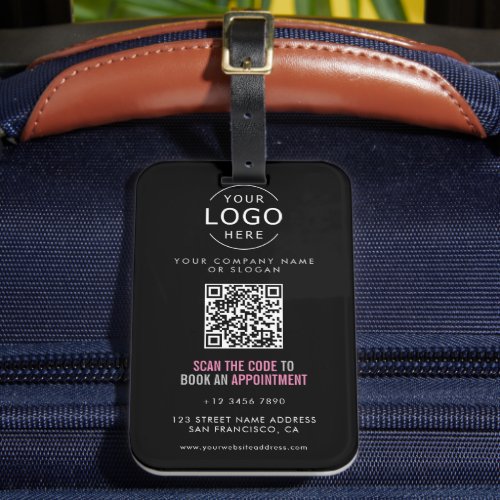 Your Own Logo Modern Business Card with QR Code Luggage Tag