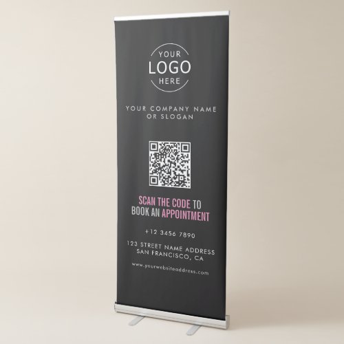 Your Own Logo Scan QR Code Appointment Marketing Retractable Banner