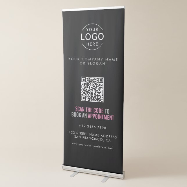 Your Own Logo Scan QR Code Appointment Marketing Retractable Banner (3/4)