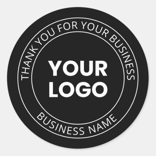 Your Own Logo  Thank You Editable Message Classic Round Sticker
