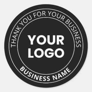 Your Own Logo & Thank You Editable Message Classic Round Sticker