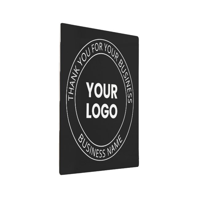 Your Own Logo & Thank You Editable Message Metal Print (3/4)