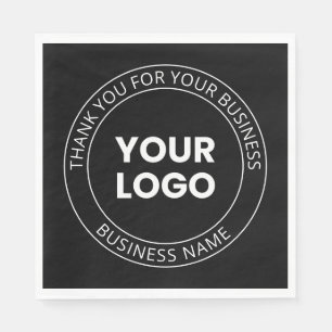 Your Own Logo & Thank You Editable Message Napkins
