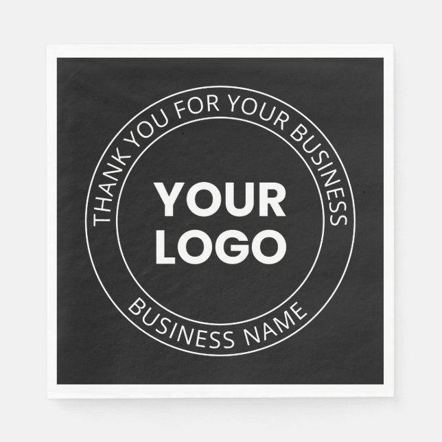 Your Own Logo & Thank You Editable Message Napkins (Front)