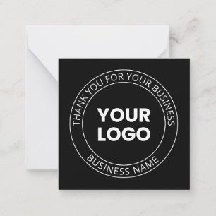 Your Own Logo & Thank You Editable Message Note Card