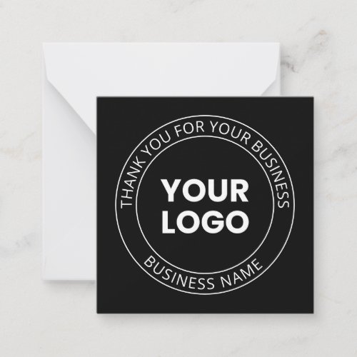 Your Own Logo  Thank You Editable Message Note Card