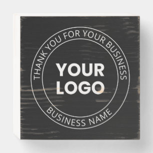 Your Own Logo & Thank You Editable Message Wooden Box Sign