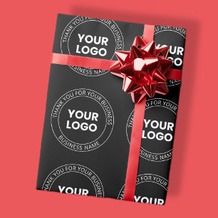 Your Own Logo & Thank You Editable Message Wrapping Paper