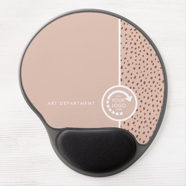 YOUR OWN LOGO Trendy Beige & Terracotta Dots Gel Mouse Pad (Front)