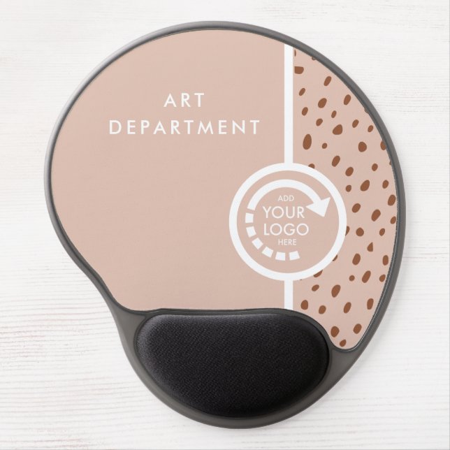 YOUR OWN LOGO Trendy Beige & Terracotta Dots Gel Mouse Pad (Front)
