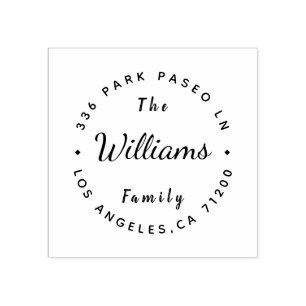 Your Own Modern Family Name Return Address Rubber  Stamp
