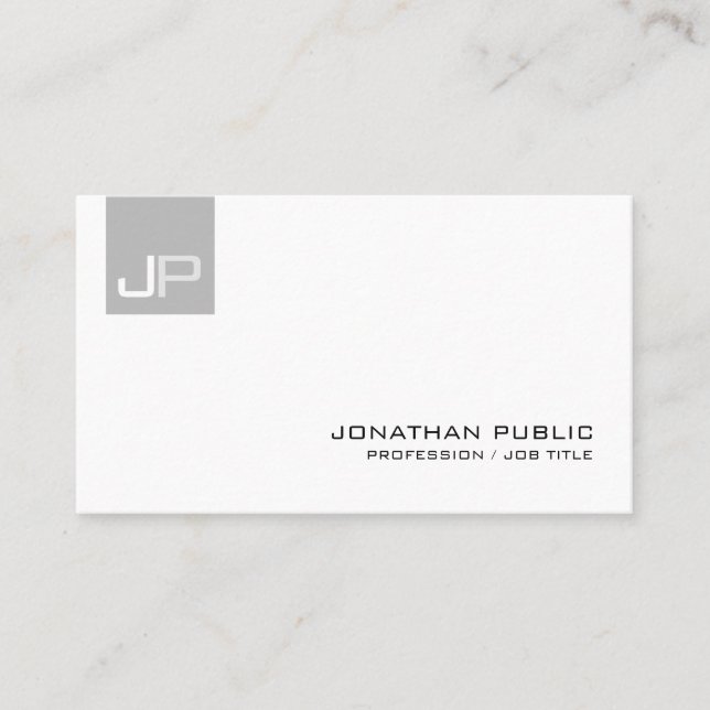 Your Own Monogram Elegant Modern Professional Chic Business Card (Front)