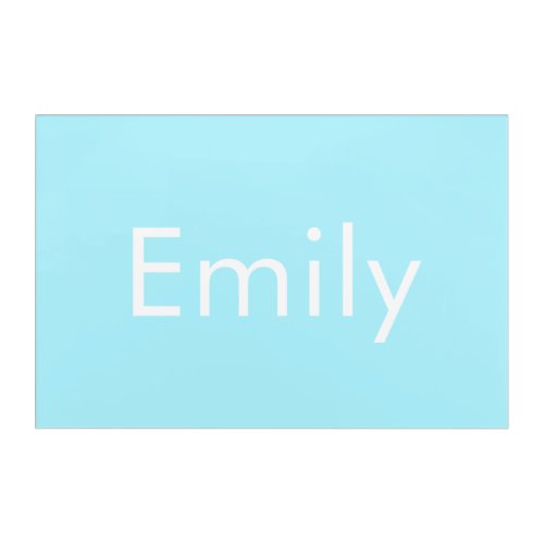 Your Own Name or Word  Soft Sky Blue Acrylic Print