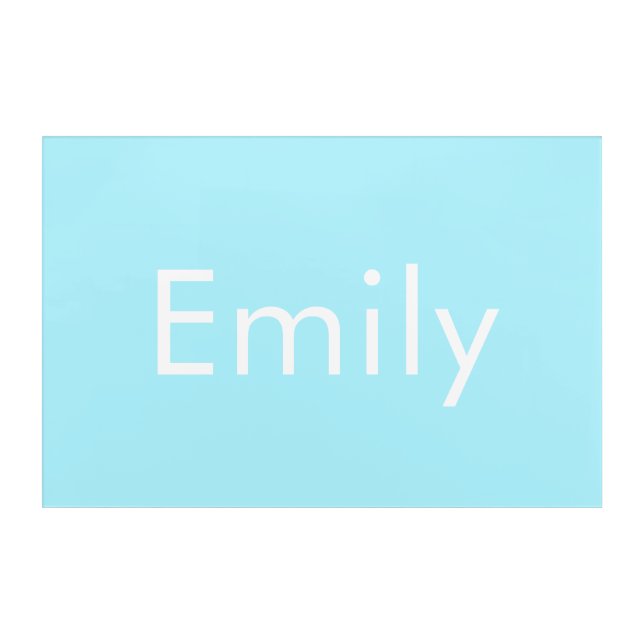 Your Own Name or Word | Soft Sky Blue Acrylic Print (Front)