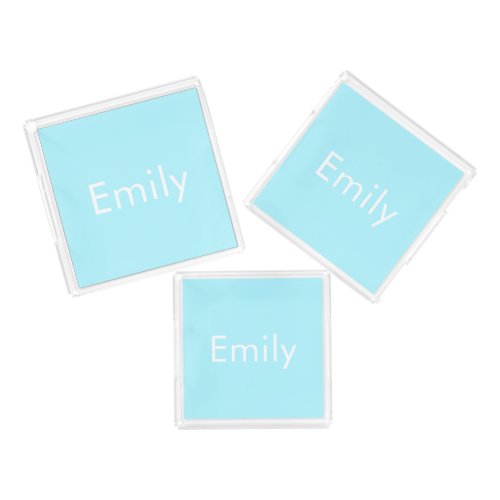 Your Own Name or Word  Soft Sky Blue Acrylic Tray