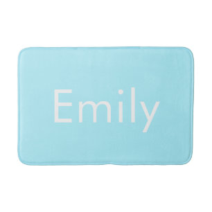 Your Own Name or Word Soft Sky Blue Bath Mat