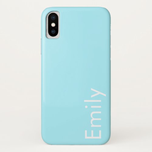 Your Own Name or Word  Soft Sky Blue iPhone X Case