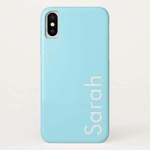 Your Own Name or Word  Soft Sky Blue iPhone XS Case