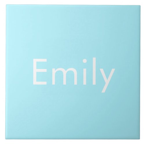 Your Own Name or Word  Soft Sky Blue Ceramic Tile