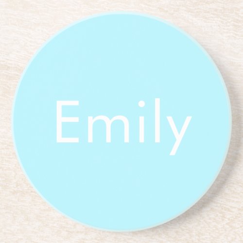 Your Own Name or Word  Soft Sky Blue Coaster