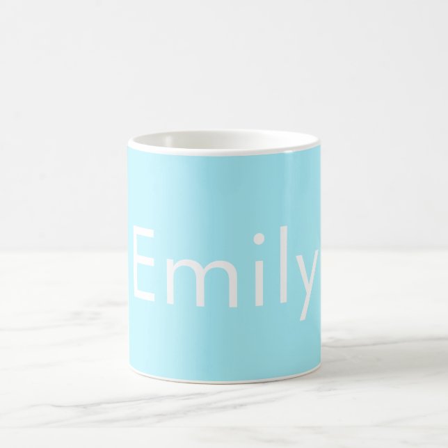 Your Own Name or Word | Soft Sky Blue Coffee Mug (Center)