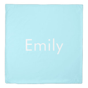 Your Own Name or Word Soft Sky Blue Duvet Cover