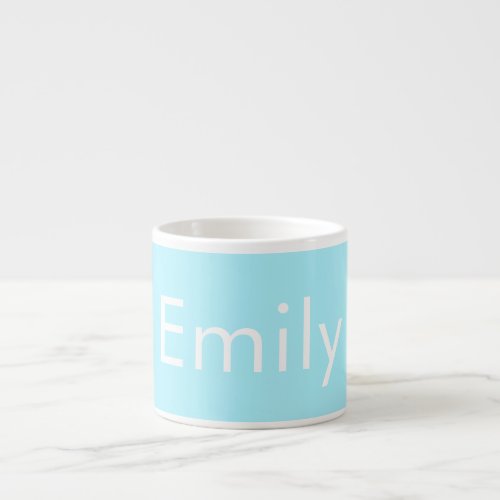 Your Own Name or Word  Soft Sky Blue Espresso Cup