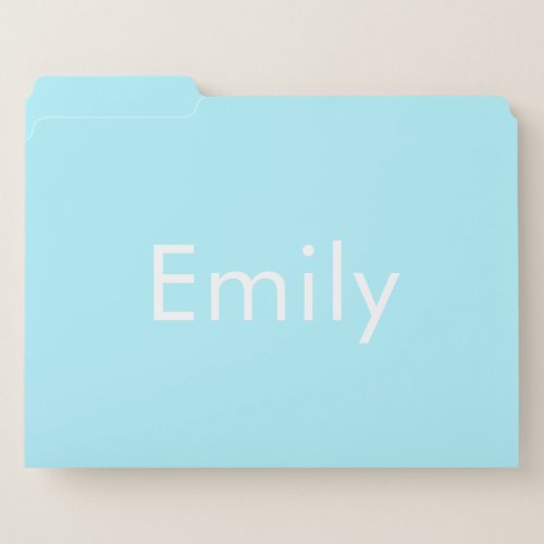 Your Own Name or Word  Soft Sky Blue File Folder