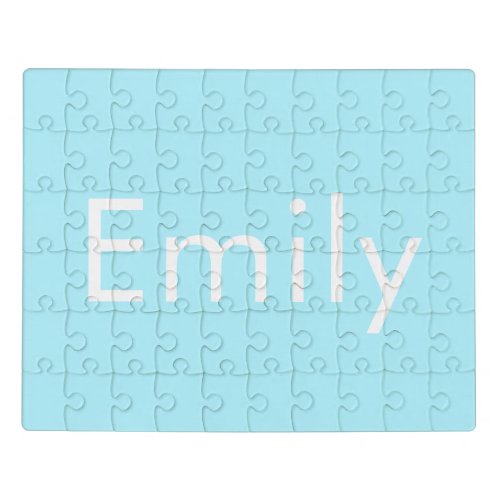 Your Own Name or Word  Soft Sky Blue Jigsaw Puzzle