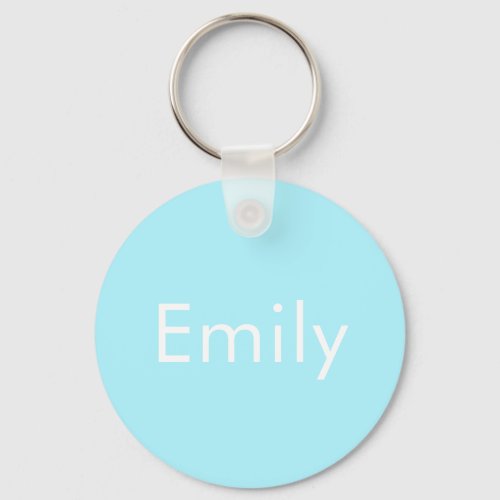 Your Own Name or Word  Soft Sky Blue Keychain