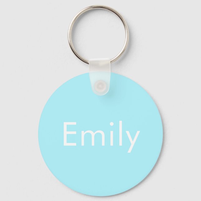 Your Own Name or Word | Soft Sky Blue Keychain (Front)