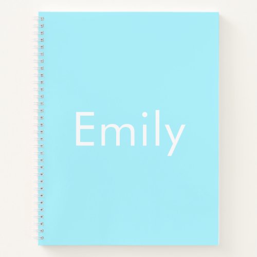 Your Own Name or Word  Soft Sky Blue Notebook