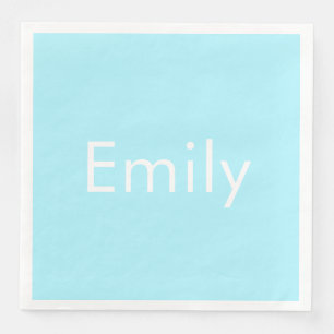 Your Own Name or Word   Soft Sky Blue Paper Dinner Napkins