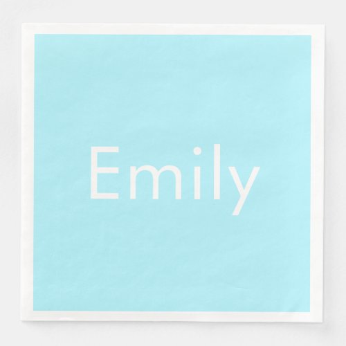 Your Own Name or Word  Soft Sky Blue Paper Dinner Napkins