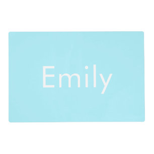 Your Own Name or Word Soft Sky Blue Placemat
