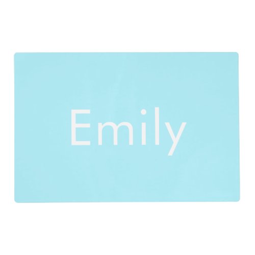 Your Own Name or Word  Soft Sky Blue Placemat