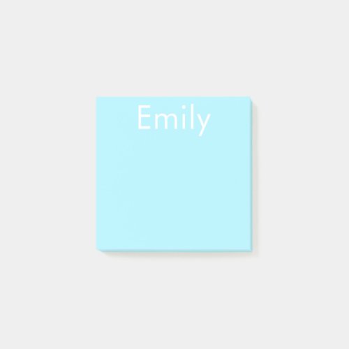 Your Own Name or Word  Soft Sky Blue Post_it Notes