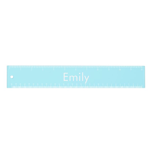 Your Own Name or Word | Soft Sky Blue Ruler (Front)