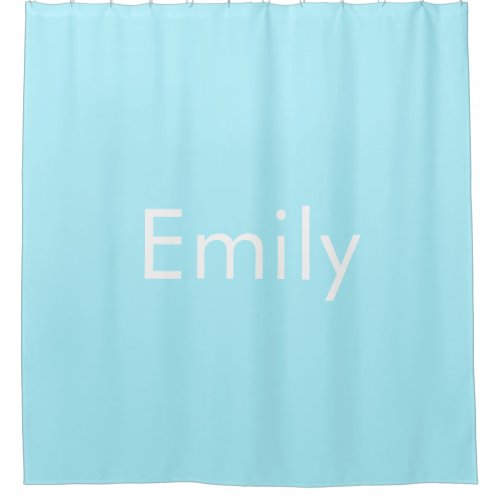 Your Own Name or Word  Soft Sky Blue Shower Curtain
