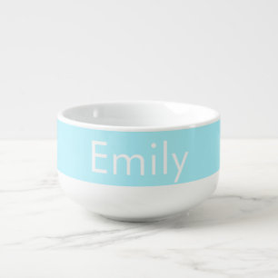 Your Own Name or Word   Soft Sky Blue Soup Mug