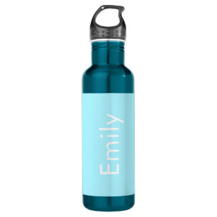 Your Own Name or Word   Soft Sky Blue Stainless Steel Water Bottle