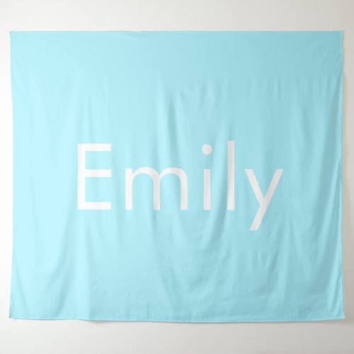 Your Own Name or Word  Soft Sky Blue Tapestry