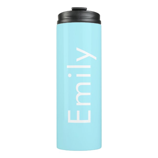 Your Own Name or Word | Soft Sky Blue Thermal Tumbler (Front)