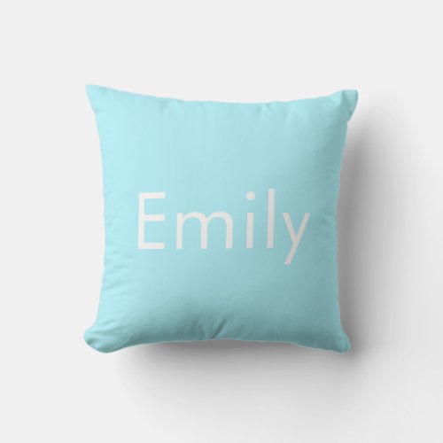 Your Own Name or Word  Soft Sky Blue Throw Pillow