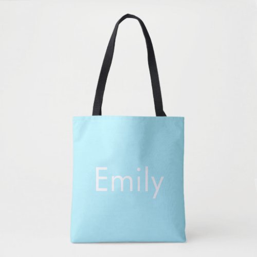 Your Own Name or Word  Soft Sky Blue Tote Bag
