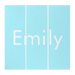 Your Own Name or Word   Soft Sky Blue Triptych