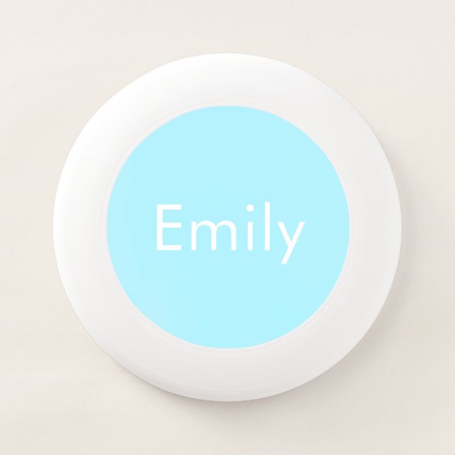 Your Own Name or Word | Soft Sky Blue Wham-O Frisbee (Front)
