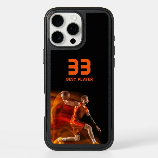 Your own number and text | Basketball Sport Otterbox iPhone Case (Back)